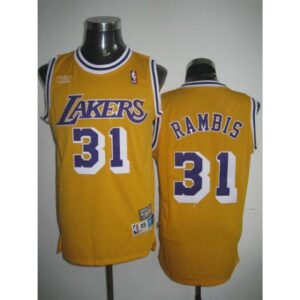 686435946359b_1 Lakers #31 Kurt Rambis Stitched Yellow Throwback NBA Jersey