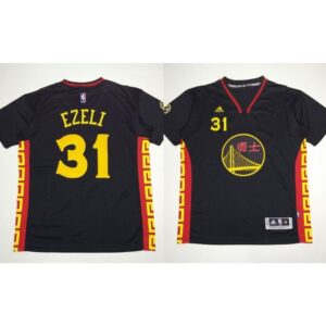 6864359b950c5_1 Warriors #31 Festus Ezeli Black Slate Chinese New Year Stitched NBA Jersey