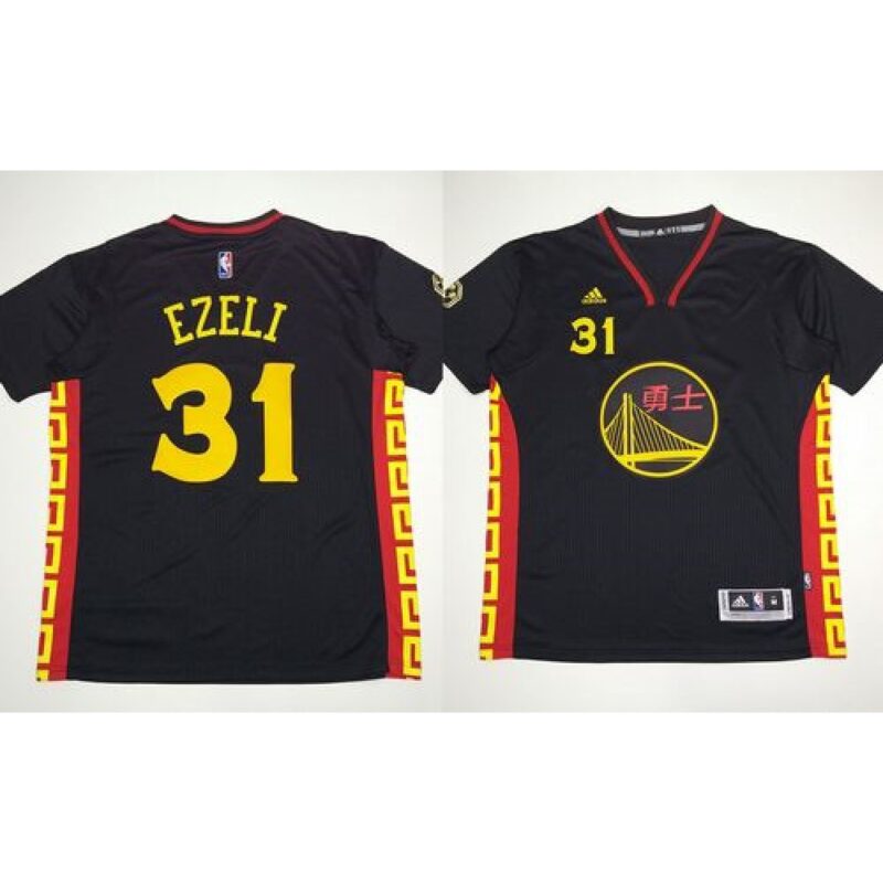 6864359b950c5_1 Warriors #31 Festus Ezeli Black Slate Chinese New Year Stitched NBA Jersey