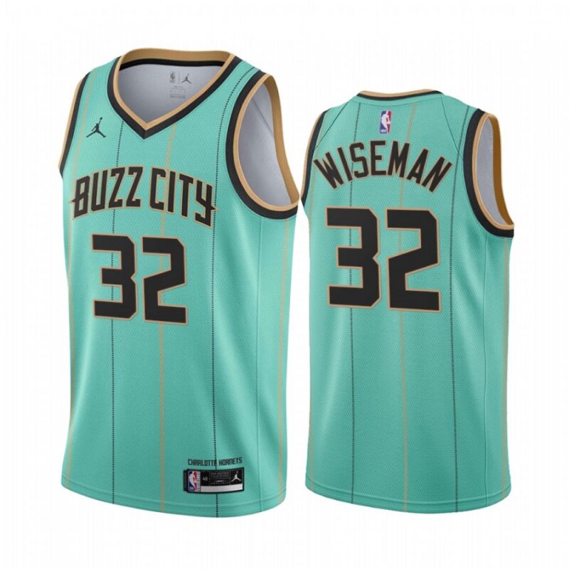 686435f48e049_1 Men's Charlotte Hornets #32 James Wiseman Teal Icon Edition Swingman Stitched Jersey