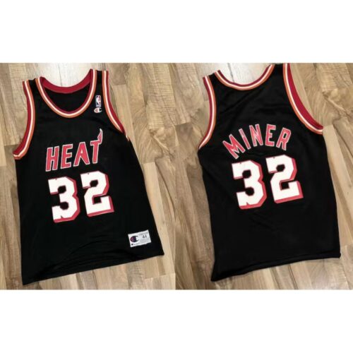 6864361314cfa_1 Men's Miami Heat #32 Harold Miner Black Champions Stitched Basketball Throwback Jersey