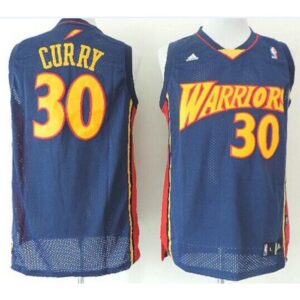 6864365d34e39_1 Warriors #30 Stephen Curry Navy Blue Throwback Stitched NBA Jersey