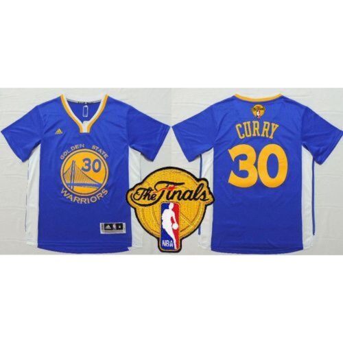 686436a49b7ac_1 Warriors #30 Stephen Curry Blue Short Sleeve The Finals Patch Stitched NBA Jersey