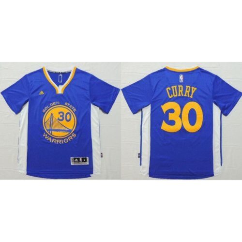 686436ab97668_1 Warriors #30 Stephen Curry Blue Short Sleeve Stitched NBA Jersey