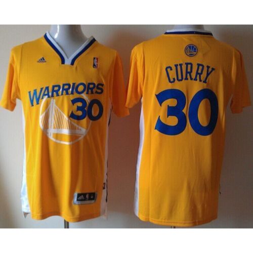 686436c4ad736_1 Warriors #30 Stephen Curry Gold Alternate Stitched NBA Jersey