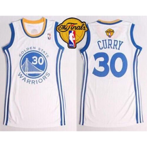 68643721efbf1_1 Warriors #30 Stephen Curry White The Finals Patch Women's Dress Stitched NBA Jersey