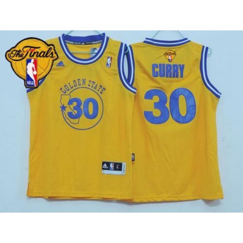 6864373177f9a_1 Warriors #30 Stephen Curry Gold Throwback The Finals Patch Stitched Youth NBA Jersey