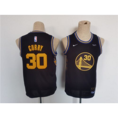 68643746b7784_1 Youth Golden State Warriors #30 Stephen Curry Black Stitched Basketball Jersey