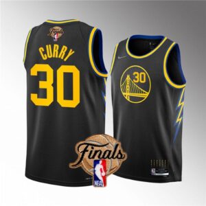 6864374e7f36c_1 Youth Golden State Warriors #30 Stephen Curry 2022 Black NBA Finals Stitched Jersey