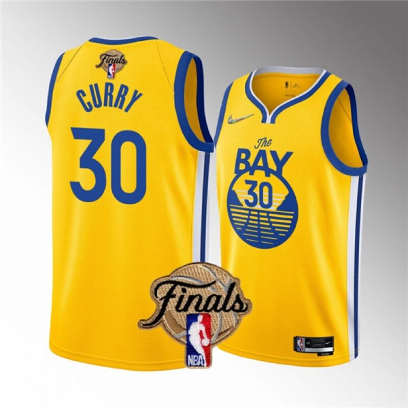 686437511285d_1 Youth Golden State Warriors #30 Stephen Curry 2022 Yellow NBA Finals Stitched Jersey