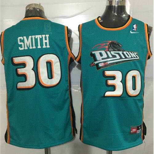 68643768a4f0e_1 Pistons #30 Joe Smith Green Throwback Stitched NBA Jersey