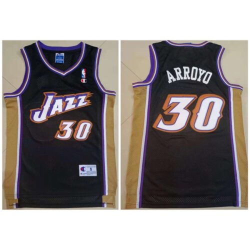 6864376f7a391_1 Men's Utah Jazz #30 Carlos Arroyo Black Stitched Basketball Jersey