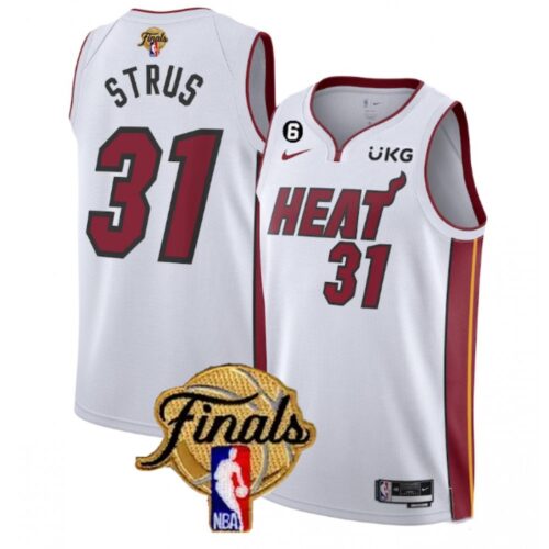 68643783b789f_1 Men's Miami Heat #31 Max Strus White 2023 Finals Association Edition With NO.6 Patch Stitched Basketball Jersey