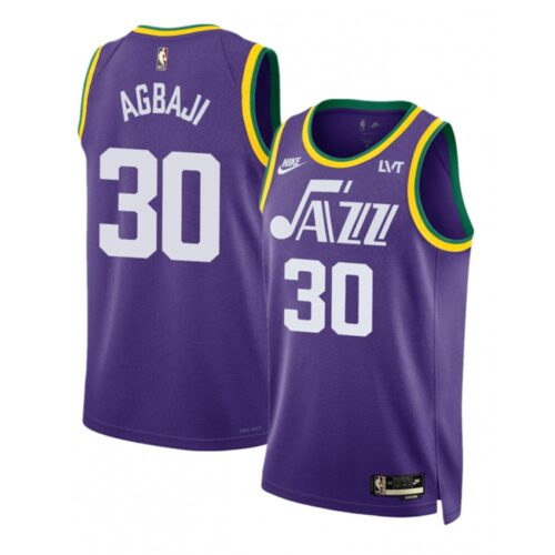 6864384ce3bf2_1 Men's Utah Jazz #30 Ochai Agbaji Purple 2023 Classic Edition Stitched Basketball Jersey