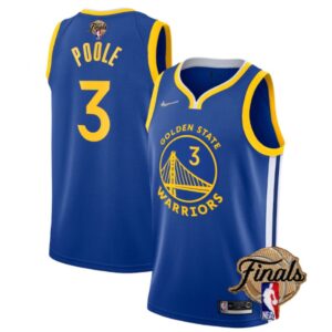 686438c9a36a6_1 Youth Golden State Warriors #3 Jordan Poole 2022 Blue NBA Finals Stitched Jersey