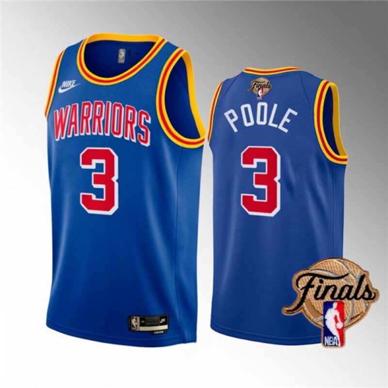 686438cc4cdf4_1 Youth Golden State Warriors #3 Jordan Poole 2022 Royal NBA Finals Stitched Jersey
