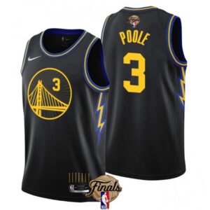 686438cee107c_1 Youth Golden State Warriors #3 Jordan Poole 2022 Black NBA Finals Stitched Jersey