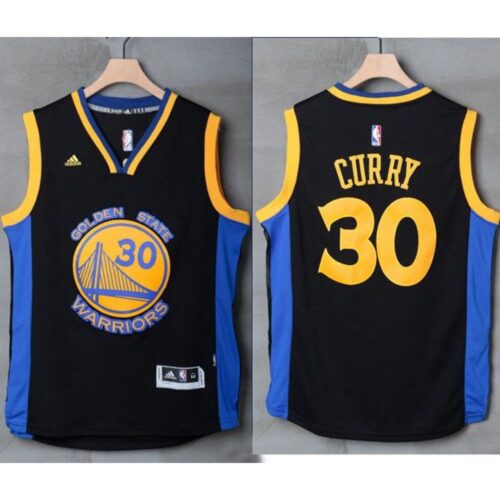 686438e902e63_1 Warriors #30 Stephen Curry Black/Blue Stitched NBA Jersey
