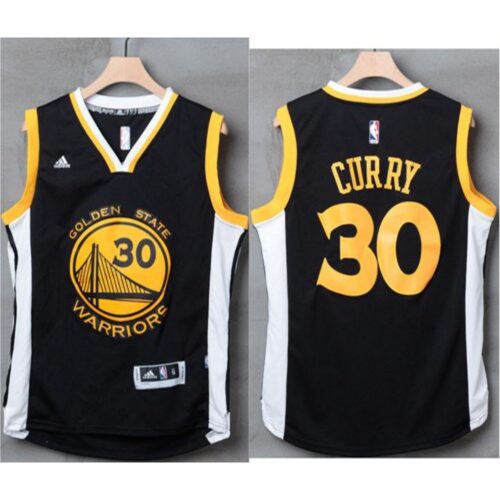 686439257c146_1 Warriors #30 Stephen Curry Black/White Stitched NBA Jersey