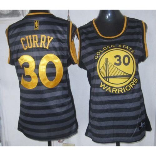 6864392b76948_1 Warriors #30 Stephen Curry Black/Grey Women's Groove Stitched NBA Jersey