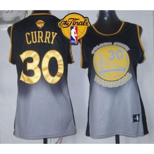 6864392df1b48_1 Warriors #30 Stephen Curry Black/Grey The Finals Patch Women's Fadeaway Fashion Stitched NBA Jersey