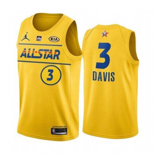 68643962b2591_1 Men's 2021 All-Star Lakers #3 Anthony Davis Yellow Western Conference Stitched NBA Jersey