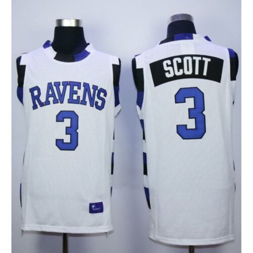 6864399498895_1 One Tree Hill Ravens #3 Lucas Scott White Stitched Basketball Jersey