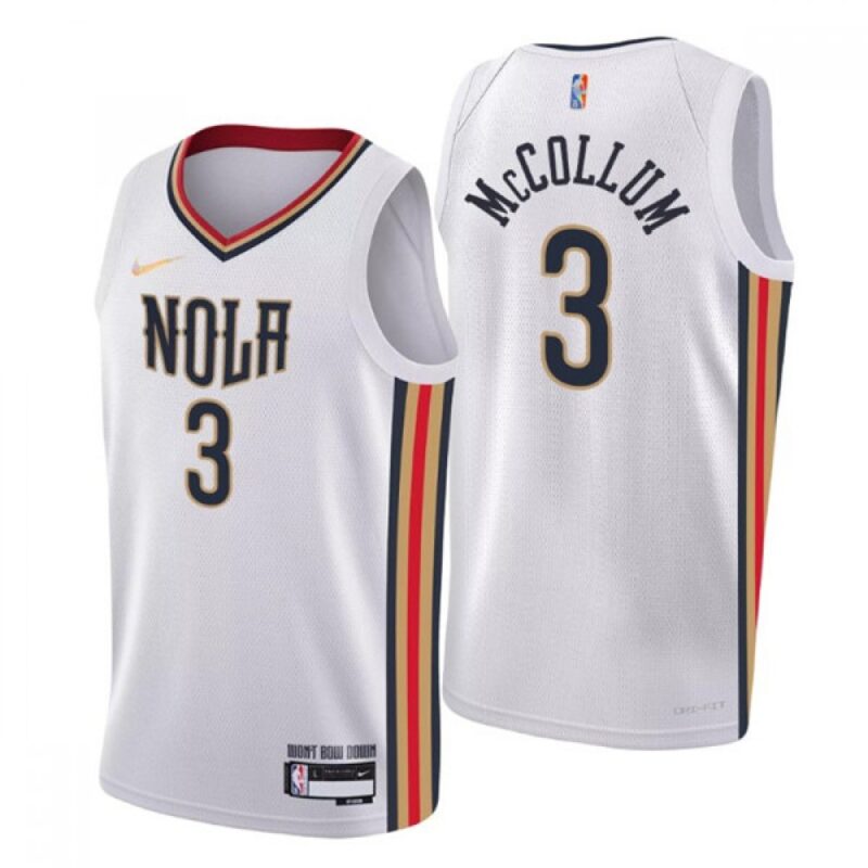 686439df4a8d6_1 Youth New Orleans Pelicans #3 C.J. McCollum 2021/22 White City Edition 75th Anniversary Stitched Jersey