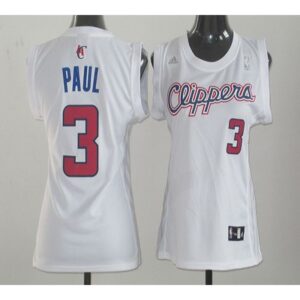 686439e9af10f_1 Clippers #3 Chris Paul White Women Fashion Stitched NBA Jersey