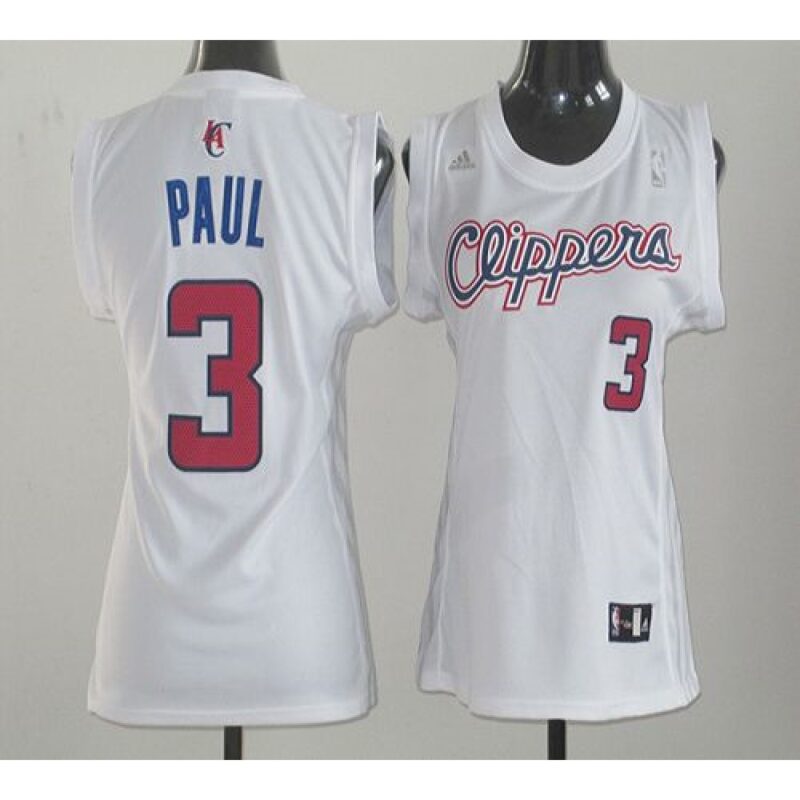 686439e9af10f_1 Clippers #3 Chris Paul White Women Fashion Stitched NBA Jersey