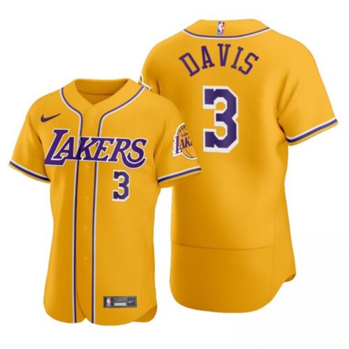 68643a1be987e_1 Men's Los Angeles Lakers #3 Anthony Davis 2020 Gold NBA X MLB Crossover Edition Stitched Jersey