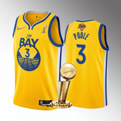 68643a299a5ea_1 Men's Golden State Warriors #3 Jordan Poole 2022 Yellow NBA Finals Champions Stitched Jersey