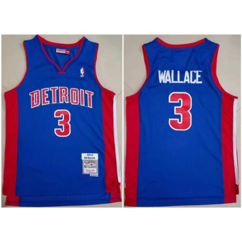 68643bd0d5652_1 Men's Detroit Pistons #3 Ben Wallace 2003-04 Blue Throwback Stitched Jersey