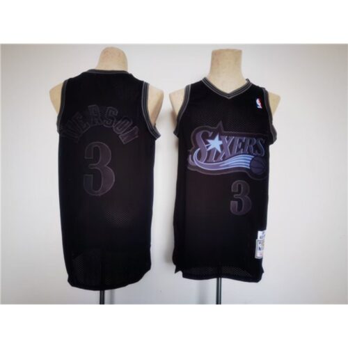 68643bed6412e_1 Men's Philadelphia 76ers #3 Allen Iverson Black Throwback basketball Jersey