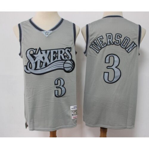 68643c1419ded_1 Men's Philadelphia 76ers #3 Allen Iverson Grey Throwback Stitched Basketball Jersey