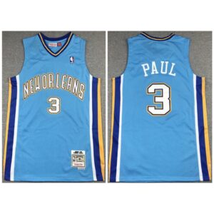 68643c96d22f7_1 Men's New Orleans Hornets #3 Chris Paul 2005-06 Light Blue Throwback Stitched Jersey