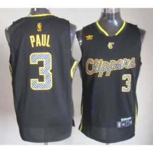 Clippers #3 Chris Paul Black Electricity Fashion Stitched NBA Jersey