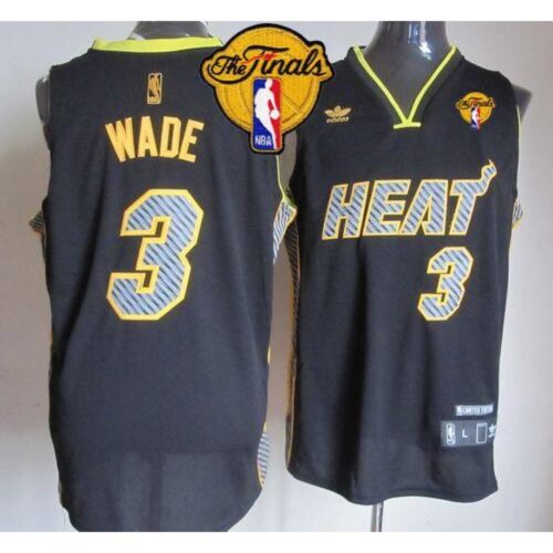 68643d5c06a0e_1 Heat #3 Dwyane Wade Black Electricity Fashion Finals Patch Stitched NBA Jersey