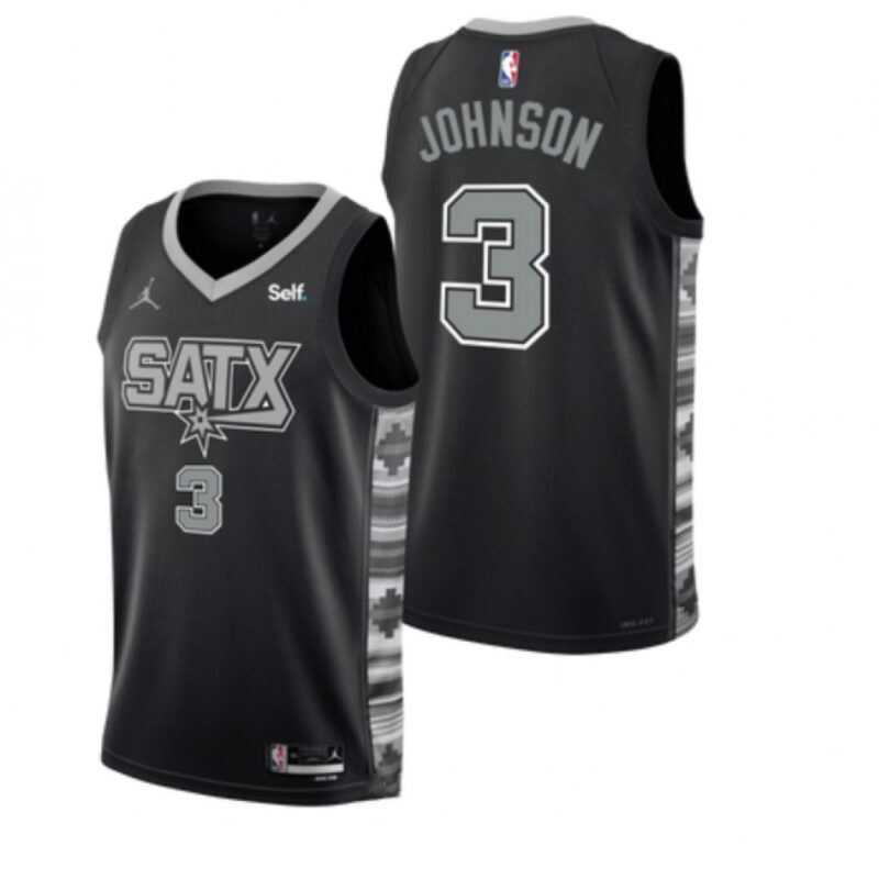 68643da14729e_1 Men's San Antonio Spurs #3 Keldon Johnson Black 2022/23 Statement Edition Stitched Basketball Jersey