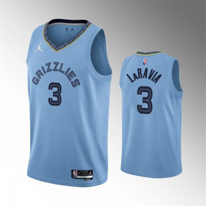 68643da524212_1 Men's Memphis Grizzlies #3 Jake LaRavia Light Blue 75th Anniversary Statement Edition Stitched Basketball Jersey