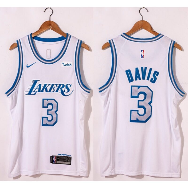 68643db7ab5cc_1 Men's Los Angeles Lakers #3 Anthony Davis White City Edition New Blue Silver Logo 2020-21 Stitched Jersey
