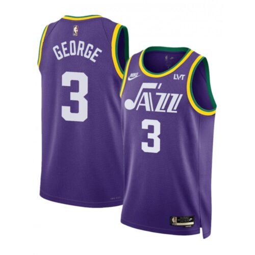 68643dedb07fd_1 Men's Utah Jazz #3 Keyonte George Purple 2023 Classic Edition Stitched Basketball Jersey