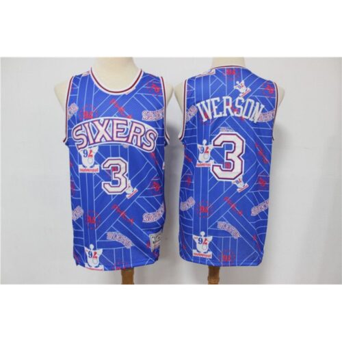 68643df8aac3e_1 Men's Philadelphia 76ers #3 Allen Iverson Blue Tear Up Pack Hardwood Classics Swingman Stitched Jersey