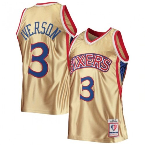 68643e01e6473_1 Men's Philadelphia 76ers #3 Allen Iverson 1996-97 Gold 75th Anniversary Classics Swingman Stitched Jersey