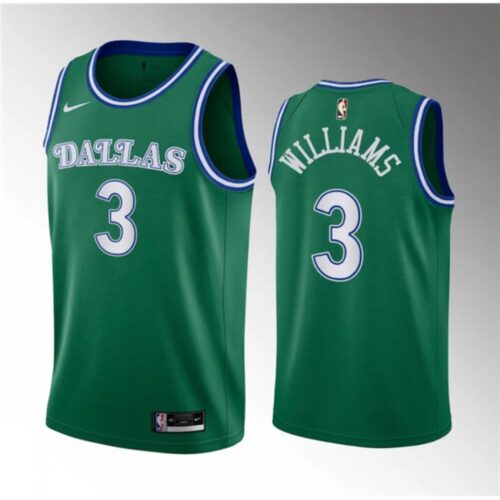 68643e0e1b403_1 Men's Dallas Mavericks #3 Grant Williams Green Classic Edition Stitched Basketball Jersey