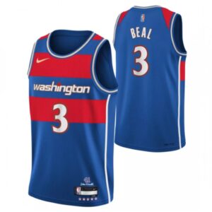 68643e206433b_1 Men's Washington Wizards #3 Bradley Beal 75th Anniversary 2021/2022 Blue City Edition Swingman Stitched Jersey