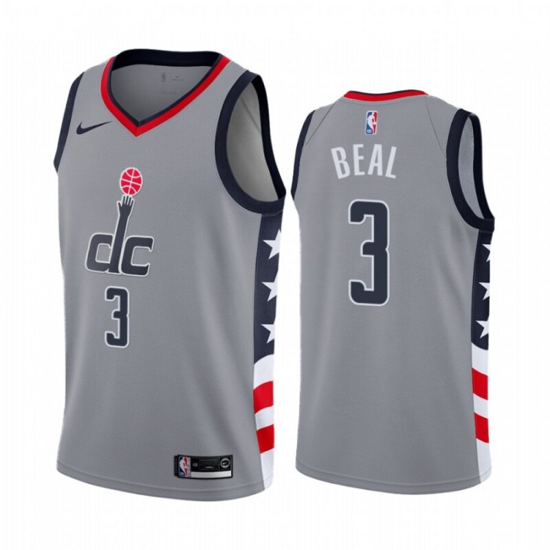 68643e240e9ea_1 Men's Washington Wizards #3 Bradley Beal Grey City Edition Stitched Jersey