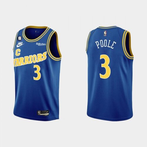 68643e7c97f87_1 Men's Golden State Warriors #3 Jordan Poole 2022-23 Blue With No.6 Patch Stitched Basketball Jersey