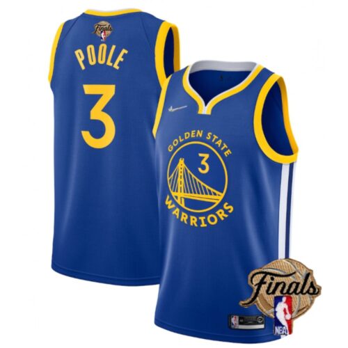 68643e9f17459_1 Men's Golden State Warriors #3 Jordan Poole 2022 Royal NBA Finals Stitched Jersey