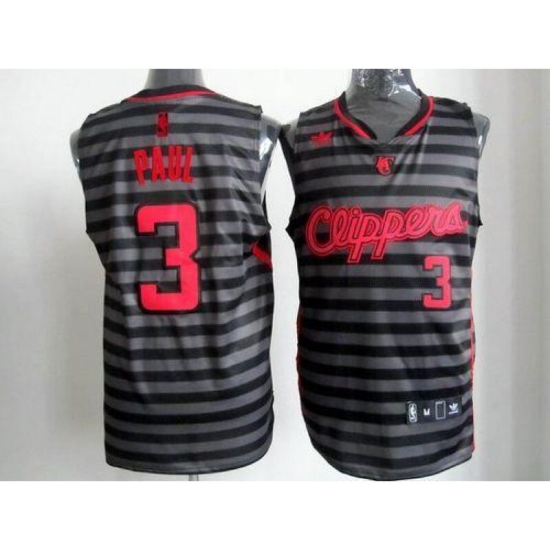 68643f1f08f78_1 Clippers #3 Chris Paul Black/Grey Groove Stitched NBA Jersey